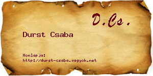 Durst Csaba névjegykártya