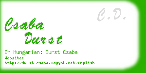 csaba durst business card